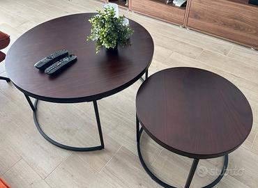 Coppia tavolini noce scuro