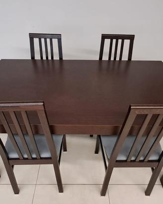 Set Pranzo Tavolo Allungabile con 4 Sedie

