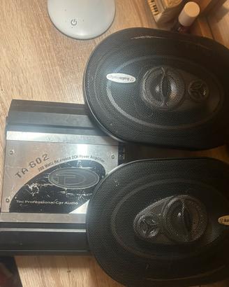 Amplificatore TEC 2 canali + coppia di casse ovali