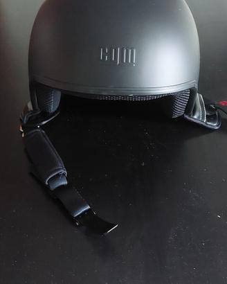 casco jet  - italian style - total Black-marca CGM