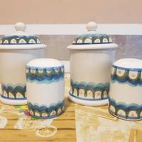 Ceramiche Barattoli Saliera Pepiera decoro a mano
