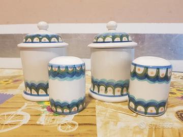Ceramiche Barattoli Saliera Pepiera decoro a mano