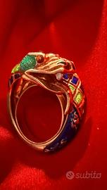 Anello Draghi,anni 60',pezzo unico,oro 18 kt,