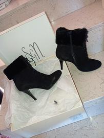 Scarpe stivaletti tacco 10 sottile alto donna