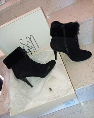 Scarpe stivaletti tacco 10 sottile alto donna