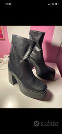 stivaletti con zeppa tacco alto pull&bear donna 36