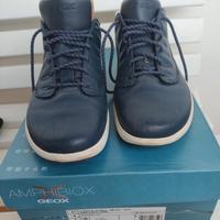 Scarponcini uomo impermeabili pelle GEOX blu