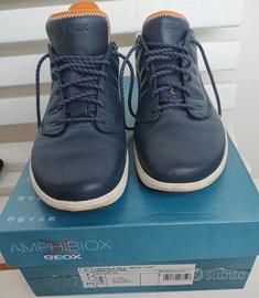 Scarponcini uomo impermeabili pelle GEOX blu