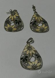 Tris in argento ciondolo ed orecchini