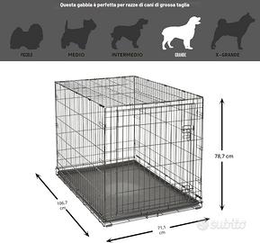 Gabbia per cani in metallo – taglia grande