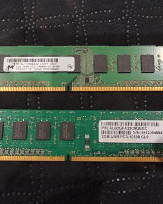 Ram 2x2Gb PC3 10600U