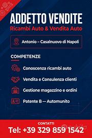 addetto vendite ricambi auto  e  concessionario 