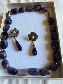 Parure collana e orecchini in ametista
