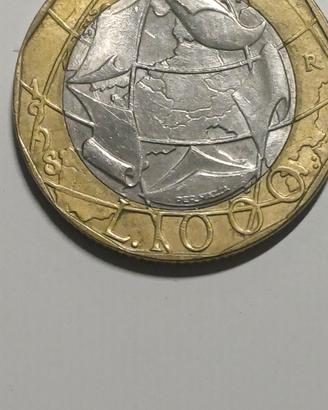 moneta da 1000 lire con errore di conio