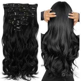 EXTENSION CAPELLO LUNGO COLORE NERO. 