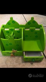 Organizer da tavolo/scrivania c/piccolo cassetto