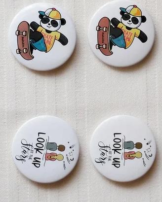 Spilla Pin Metallo rotonda soggetti vari