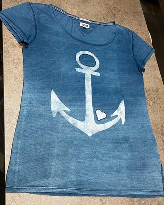 T-shirt donna Hilfiger Denim Blu - Taglia L