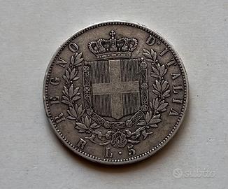 5 LIRE 1870 ROMA VITTORIO EMANUELE II