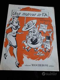 Spartito musicale canzone "una marcia in Fa"