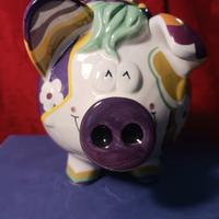 Salvadanaio maiale in ceramica 