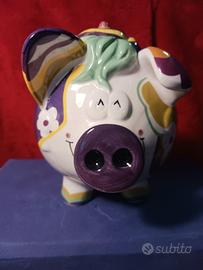 Salvadanaio maiale in ceramica 