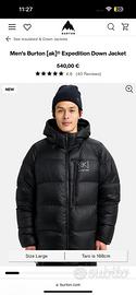 Piumino burton ak expedition taglia S