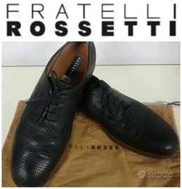 Fratelli ROSSETTI SCARPA STRINGATA PELLE BLU n'10