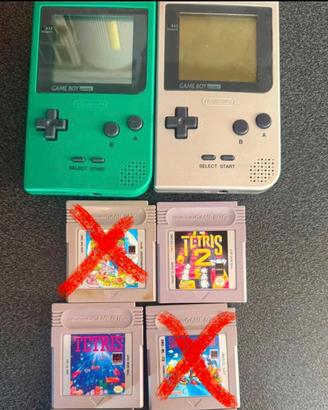 2 GameBoy Pocket + Tetris + Tetris 2