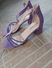 Sandali glitterati viola