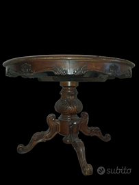 Tavolo noce antiquariato rotondo allungabile
