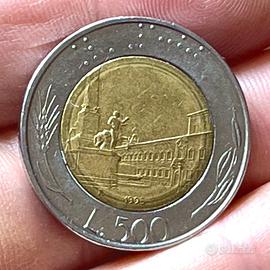 Moneta Rara 500 Lire con errore