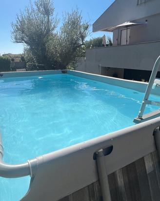 Piscina Bestway Power Steel 488x244 rattan grigio