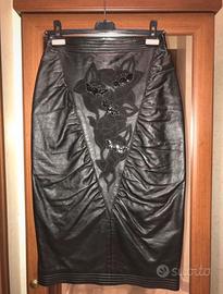 Gonna lunga di vera pelle nera