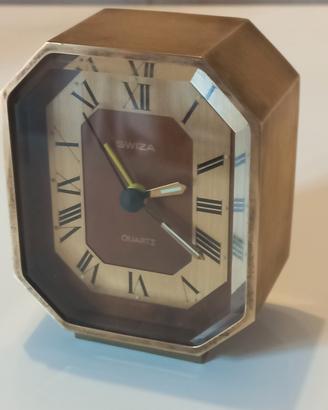 Orologio da tavolo Swiza in ottone al quarzo  