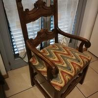 Poltrona Trono in legno massello anni 70