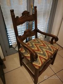 Poltrona Trono in legno massello anni 70