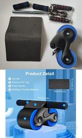 Rullo addominale con tappetino e corda - Nuovi