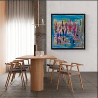 Quadro astratto dipinto su tela pezzo unico arte