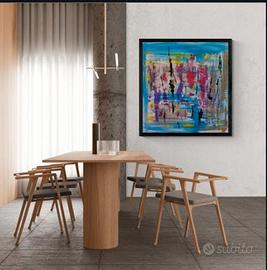 Quadro astratto dipinto su tela pezzo unico arte