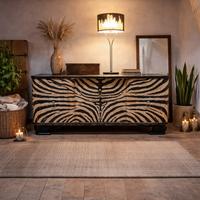VENDUTA ❌Sideboard ArtDecò Etnica Dipinta Zebrata 