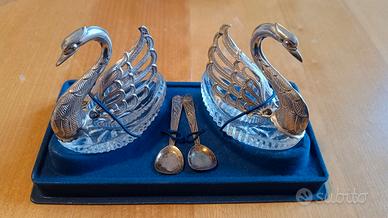 Saliera e pepiera cristallo e argento