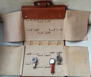 borsa porta orologi in cuoio