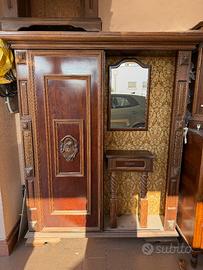Mobile d’ingresso vintage appendiabiti a scomparsa