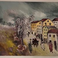 dipinto olio su tela paesaggio 120 X 120