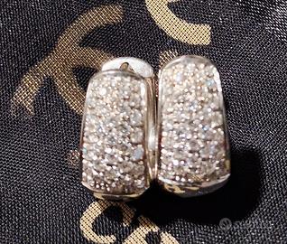 Orecchini cerchi in oro 18carati 11gr e diamanti