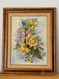 Quadro Olio su tela - Composizione di fiori