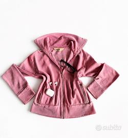 Felpa rosa con zip KOSHA - taglia M - No cappuccio