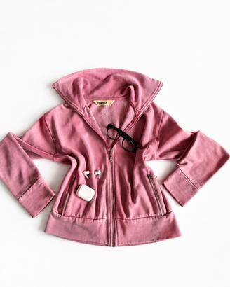 Felpa rosa con zip KOSHA - taglia M - No cappuccio