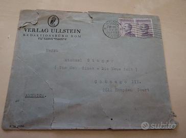 Busta 1923 ROMA - CHICAGO (Posta Ordinaria / Ed. U